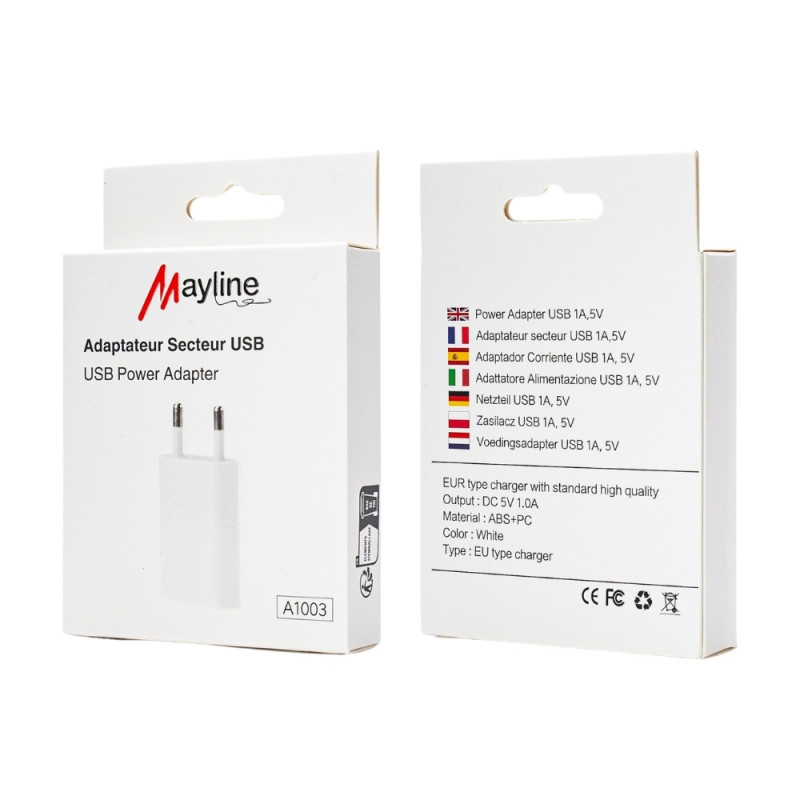 Adaptateur Secteur USB 5W (Mayline) — Mayline · Smarty Paris 18e